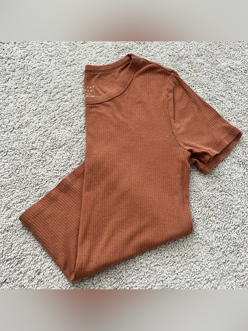 a new day Ribbed Short Sleeve Tee in Rust